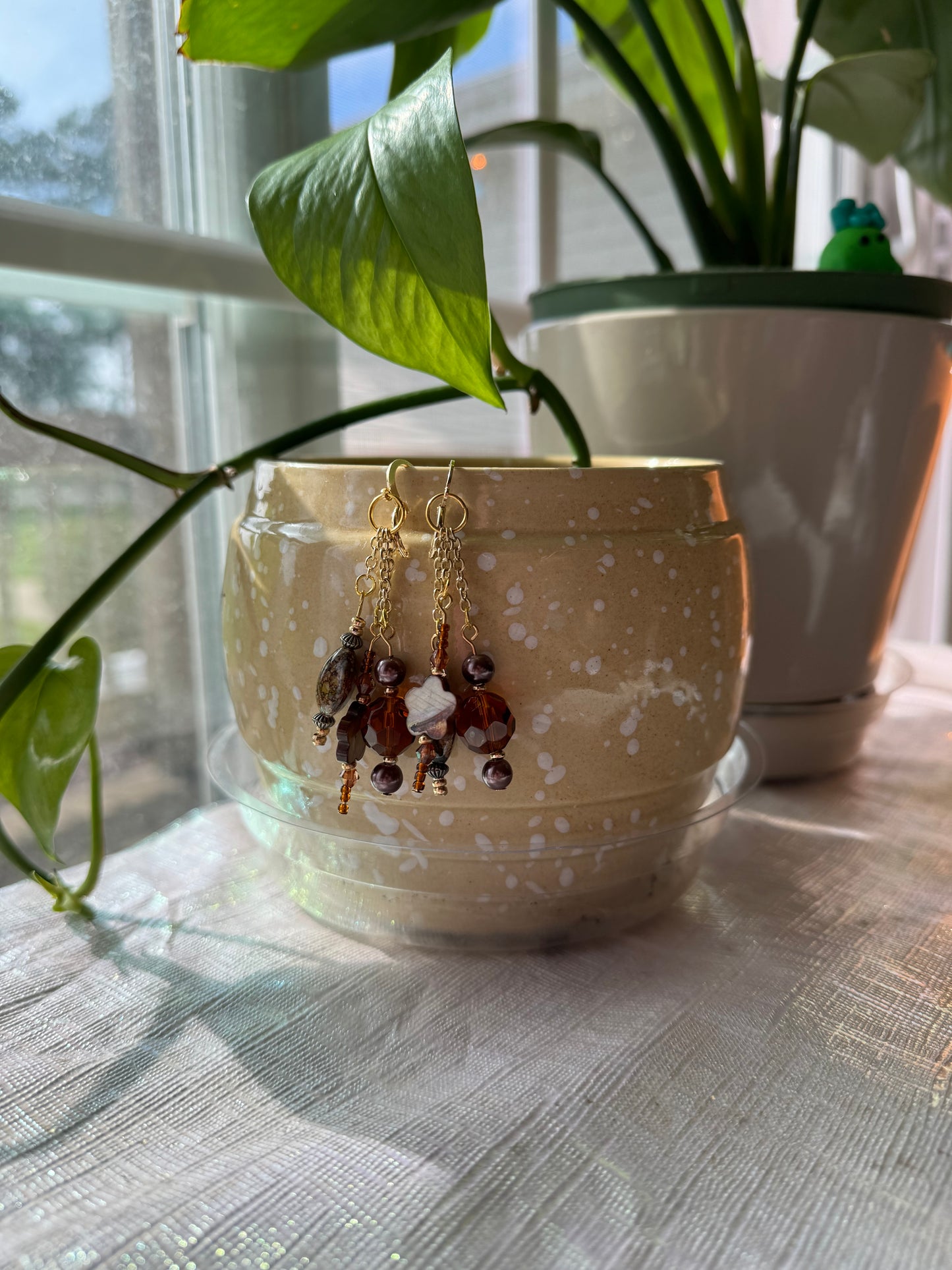 Brown Dangle Earrings