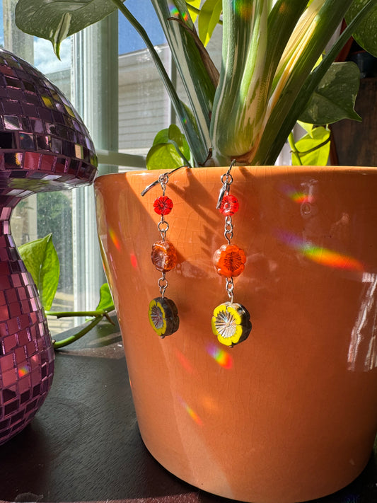 Czech Flower Earrings