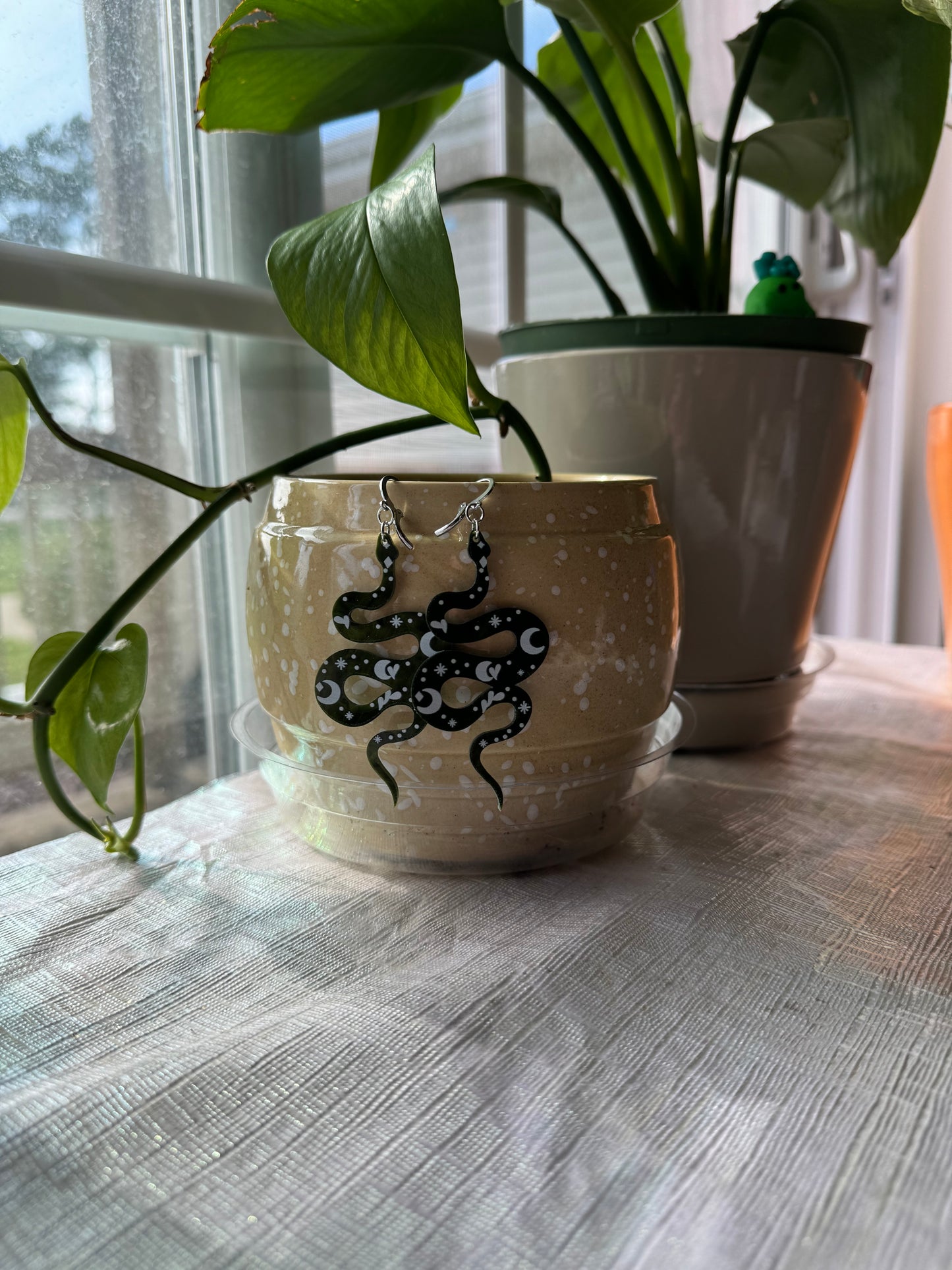 Green Snake Earrings