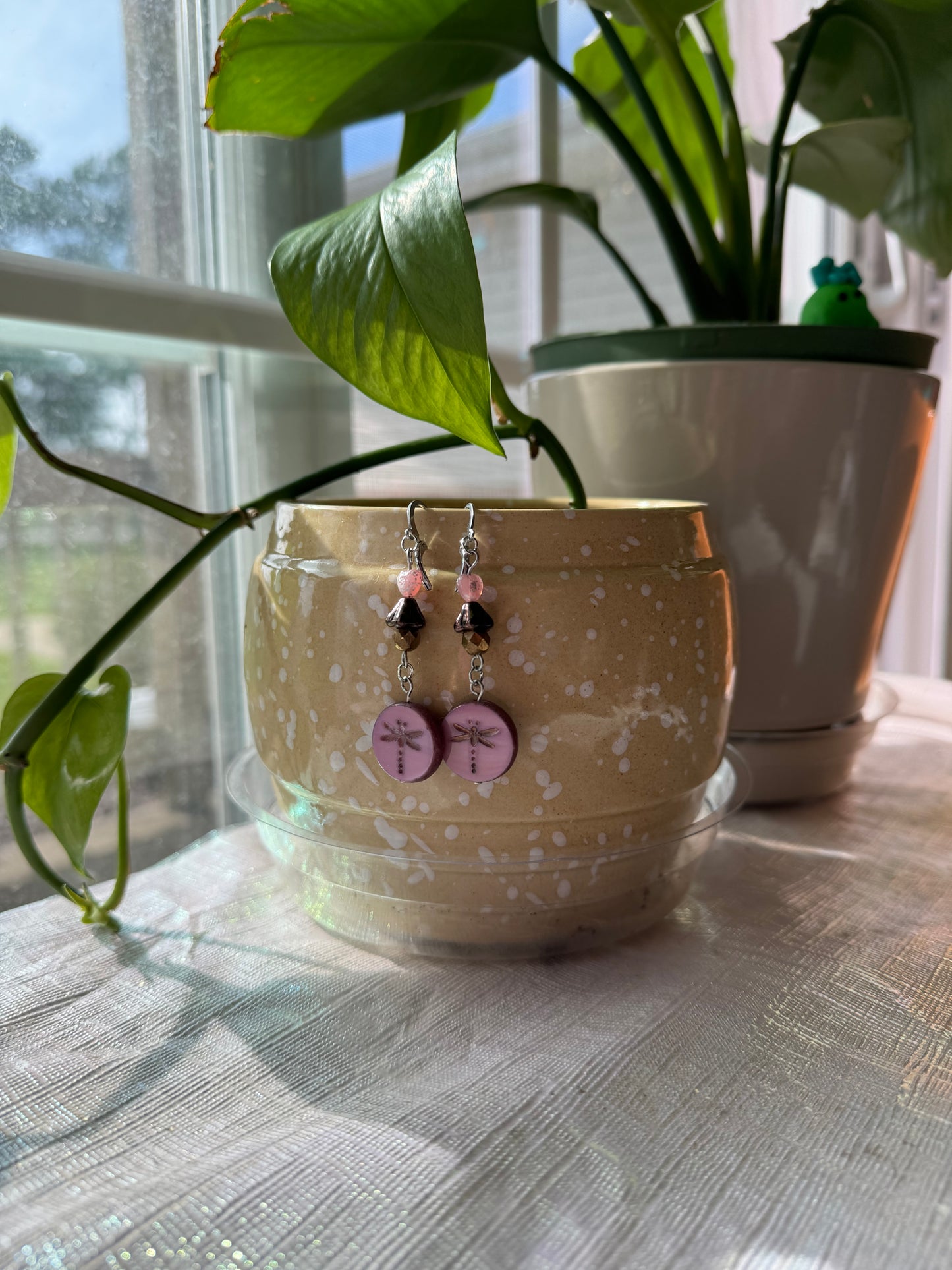 Purple Dragonfly Earrings