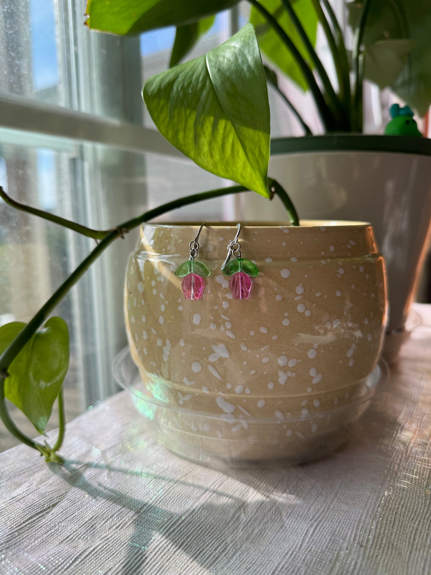 Pink Tulip Earrings