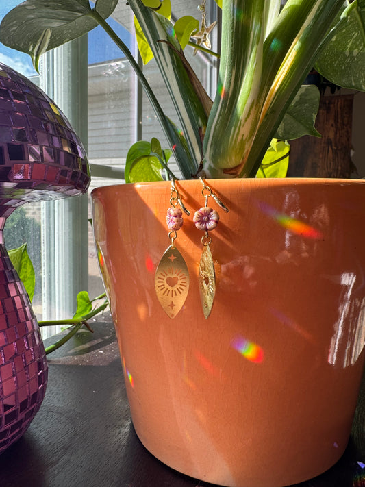 Gold Flower Earrings