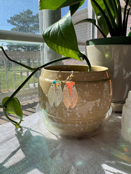 Iridescent Cicada Earrings