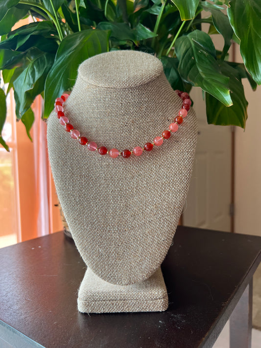 Cherry Quartz & Carnelian Necklace