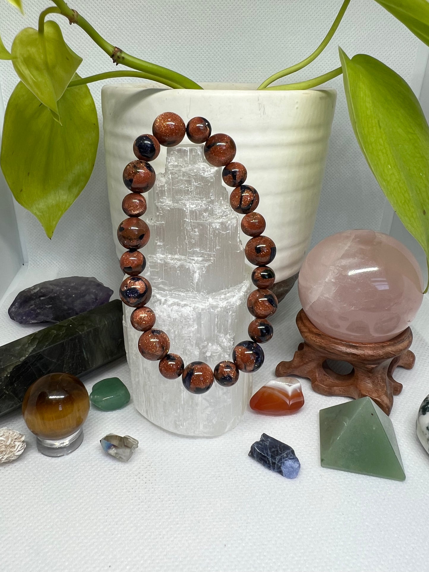 Goldstone & Blue Goldstone Mixed Bracelet