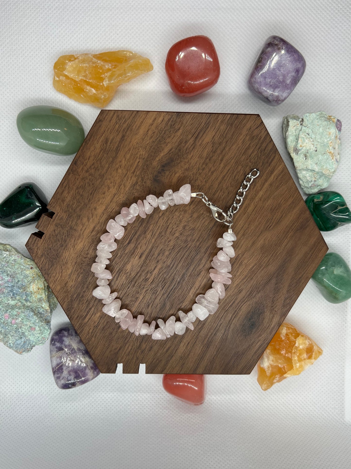 Rose Quartz Chips Bracelet