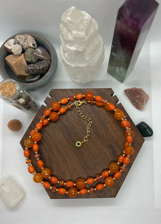 Orange Beaded Necklace